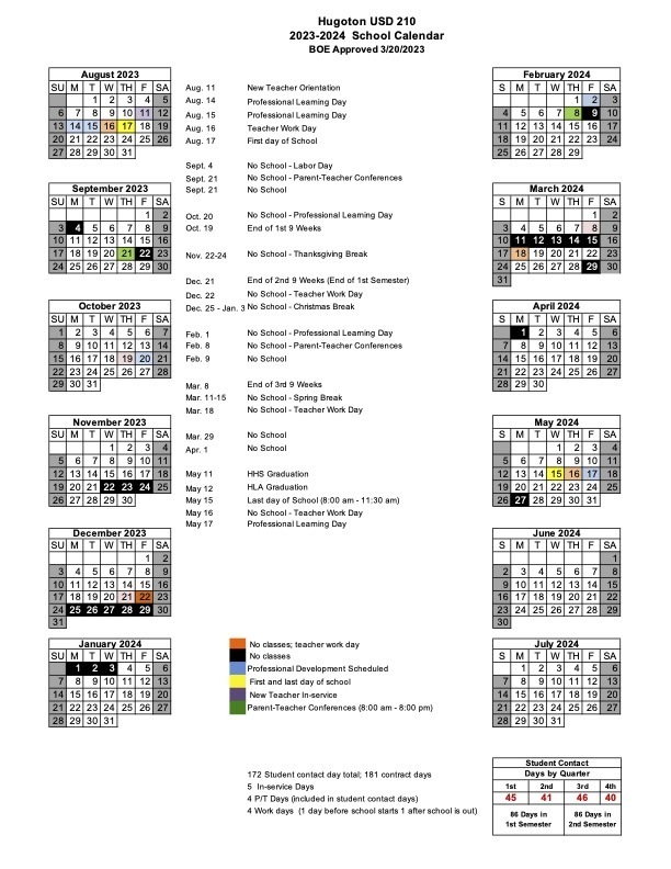 2023-2024 BOE Approved Calendar